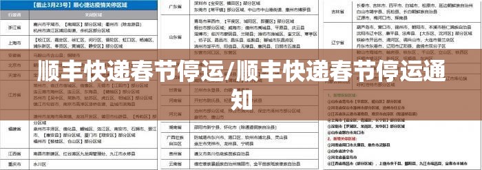 顺丰快递春节停运/顺丰快递春节停运通知