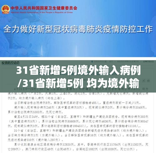 31省新增5例境外输入病例/31省新增5例 均为境外输入