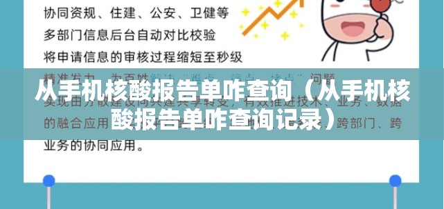 从手机核酸报告单咋查询（从手机核酸报告单咋查询记录）