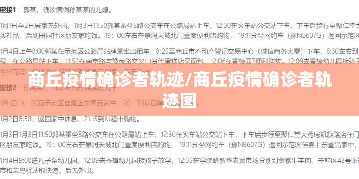 商丘疫情确诊者轨迹/商丘疫情确诊者轨迹图
