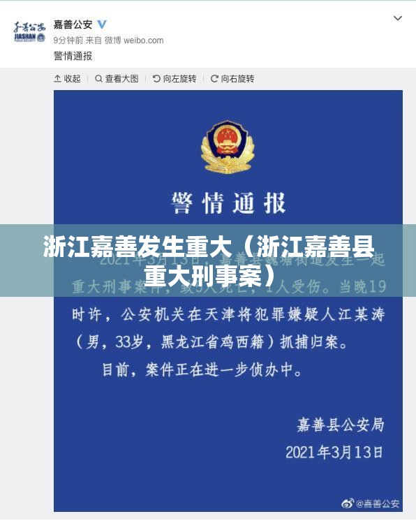 浙江嘉善发生重大（浙江嘉善县重大刑事案）
