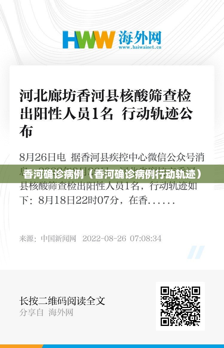 香河确诊病例（香河确诊病例行动轨迹）