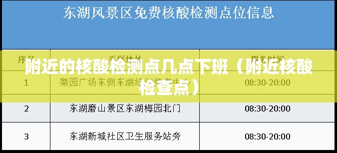 附近的核酸检测点几点下班（附近核酸检查点）