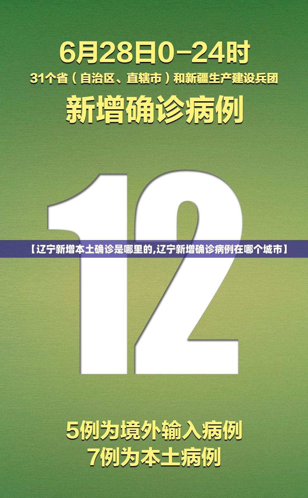 【辽宁新增本土确诊是哪里的,辽宁新增确诊病例在哪个城市】