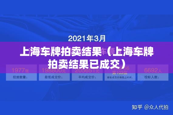 上海车牌拍卖结果（上海车牌拍卖结果已成交）