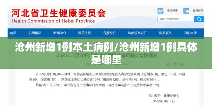 沧州新增1例本土病例/沧州新增1例具体是哪里