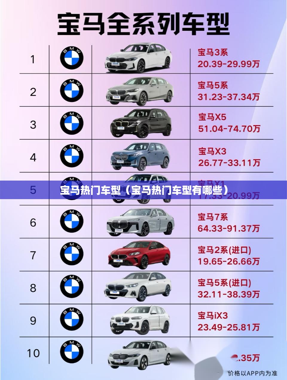 宝马热门车型（宝马热门车型有哪些）