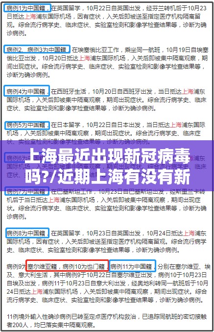 上海最近出现新冠病毒吗?/近期上海有没有新冠病毒感染者