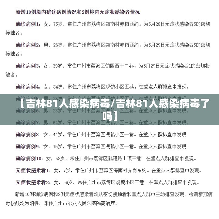 【吉林81人感染病毒/吉林81人感染病毒了吗】