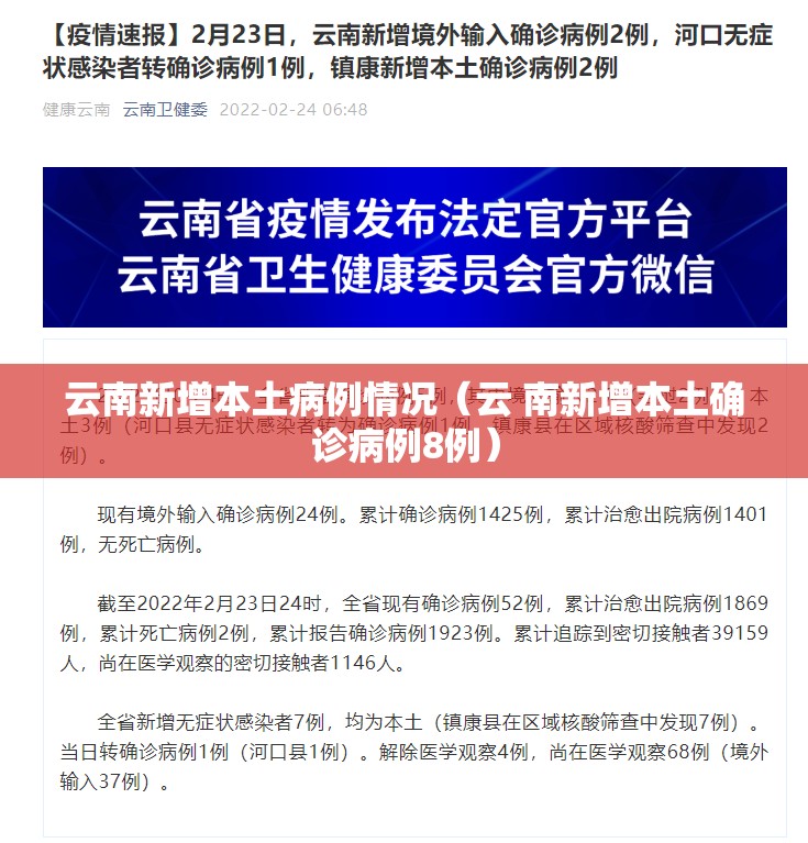云南新增本土病例情况（云 南新增本土确诊病例8例）