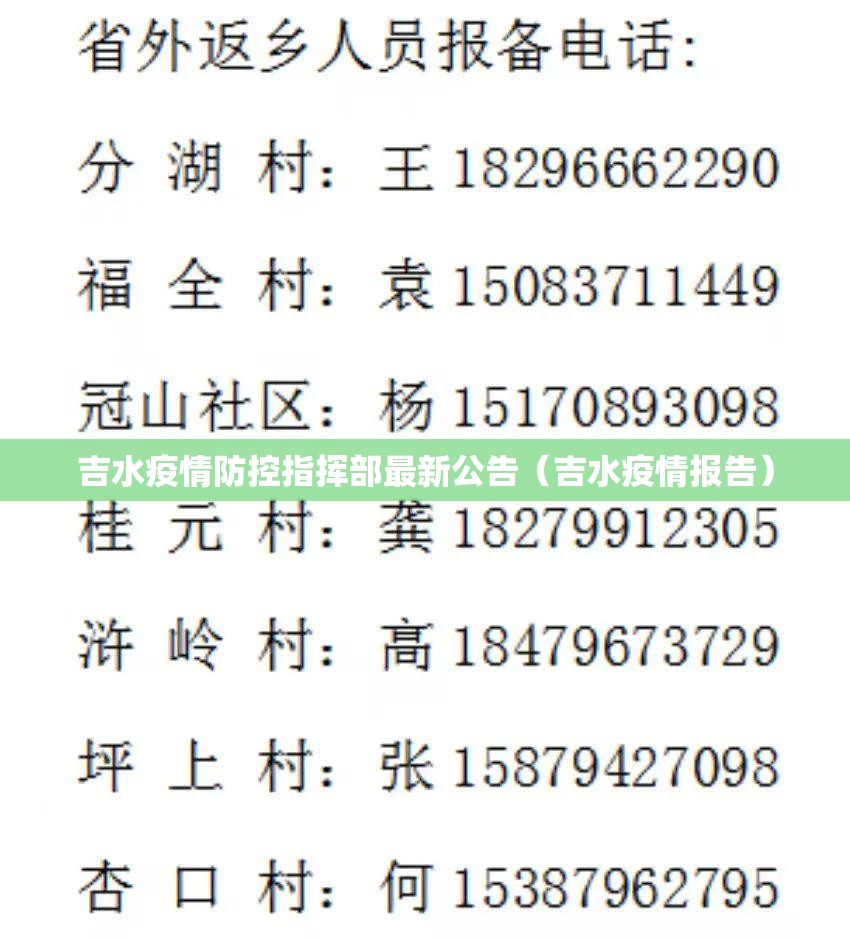 吉水疫情防控指挥部最新公告（吉水疫情报告）