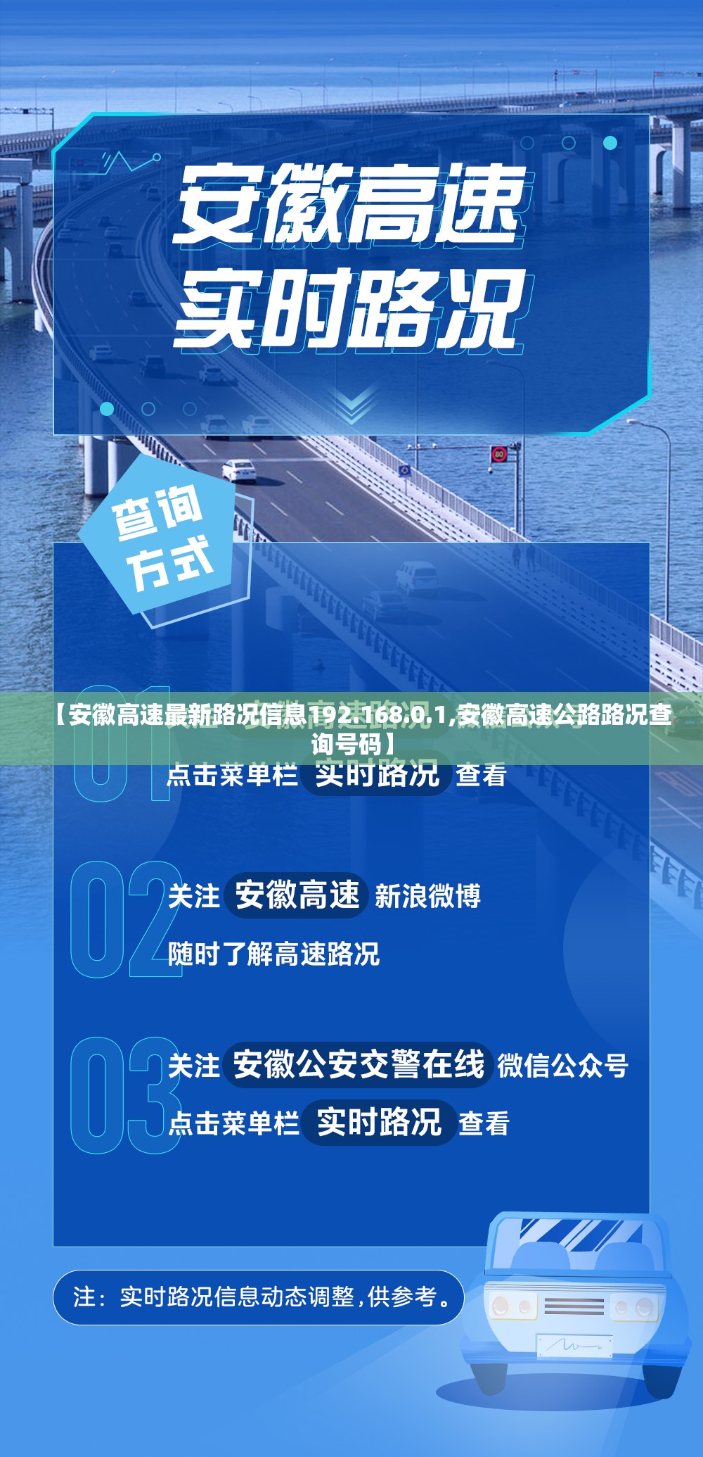 【安徽高速最新路况信息192.168.0.1,安徽高速公路路况查询号码】
