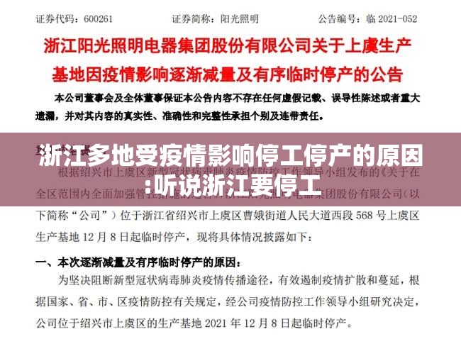 浙江多地受疫情影响停工停产的原因:听说浙江要停工 浙江多地受疫情影响停工停产的原因:听说浙江要停工