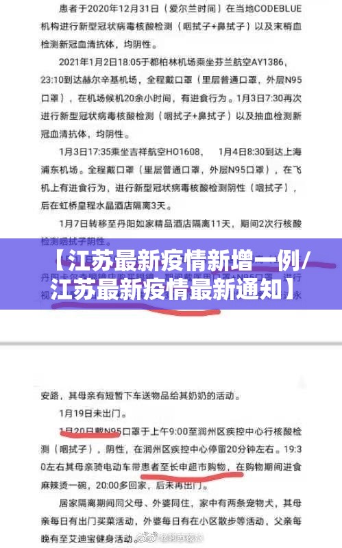 【江苏最新疫情新增一例/江苏最新疫情最新通知】
