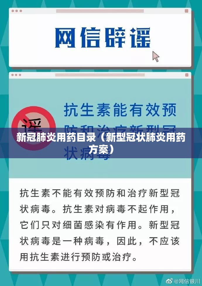 新冠肺炎用药目录（新型冠状肺炎用药方案）