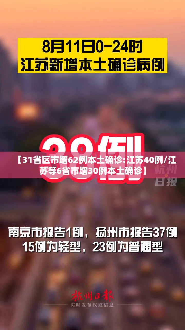 【31省区市增62例本土确诊:江苏40例/江苏等6省市增30例本土确诊】