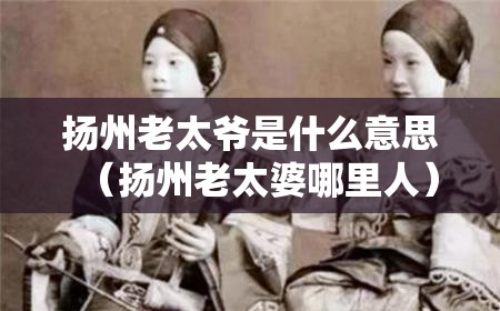 扬州老太爷是什么意思（扬州老太婆哪里人）