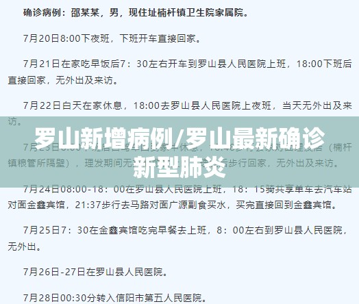 罗山新增病例/罗山最新确诊新型肺炎