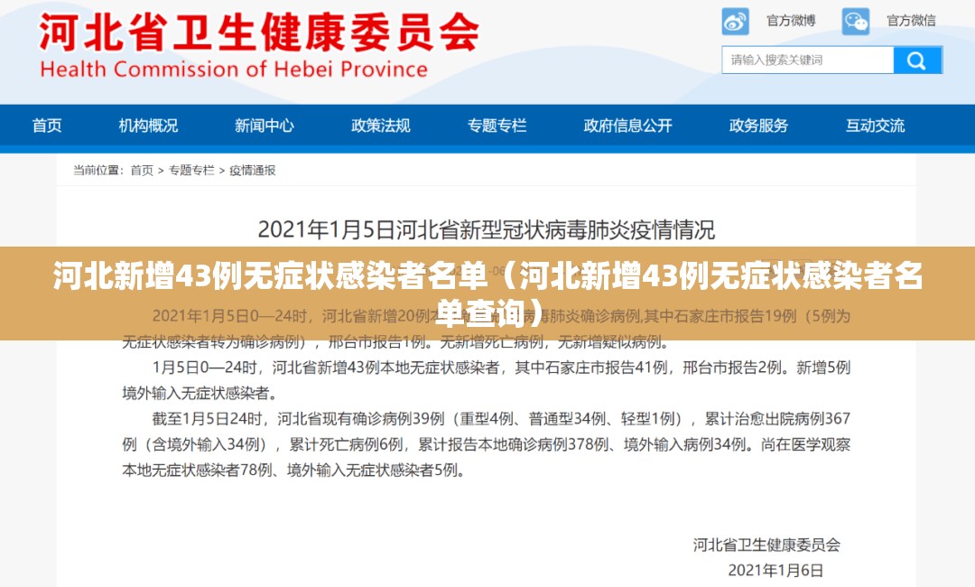 河北新增43例无症状感染者名单（河北新增43例无症状感染者名单查询）
