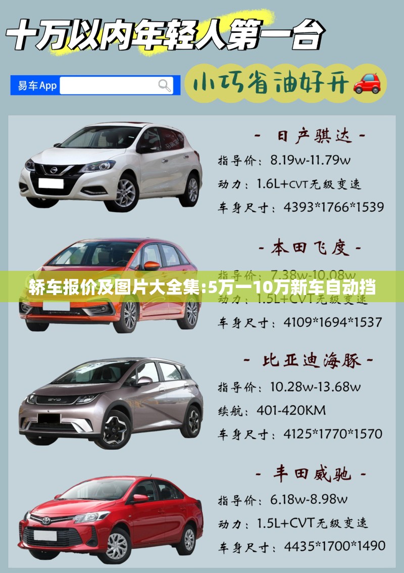 轿车报价及图片大全集:5万一10万新车自动挡