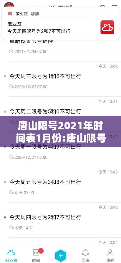 唐山限号2021年时间表1月份:唐山限号2021最新限号1月