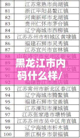 黑龙江市内码什么样/黑龙江市内码什么意思